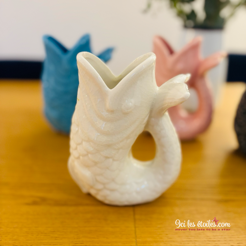 Vase poisson blanc