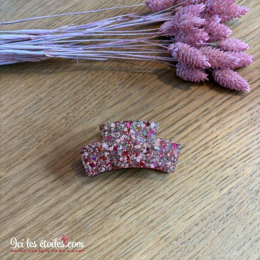 Pince à cheveux Paillettes Rose sunset