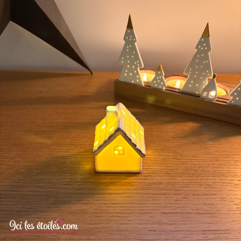 Petite maison de Noël en céramique