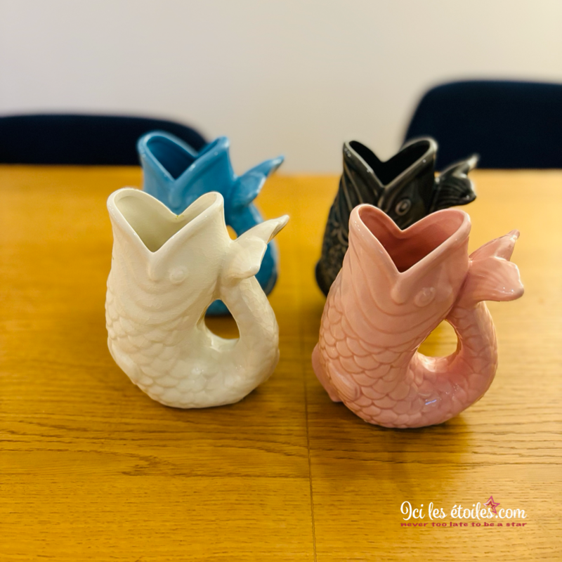 Vase poisson blanc