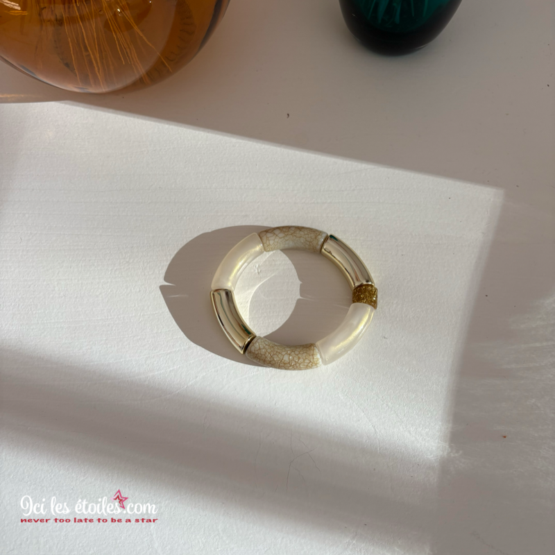 Bracelet Tube nacre & doré