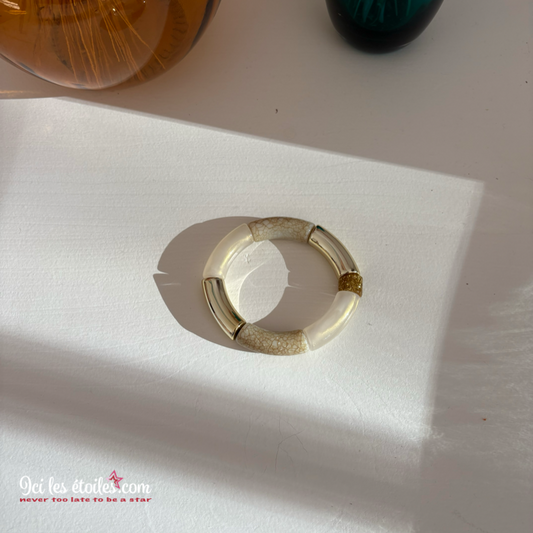 Bracelet Tube nacre & doré