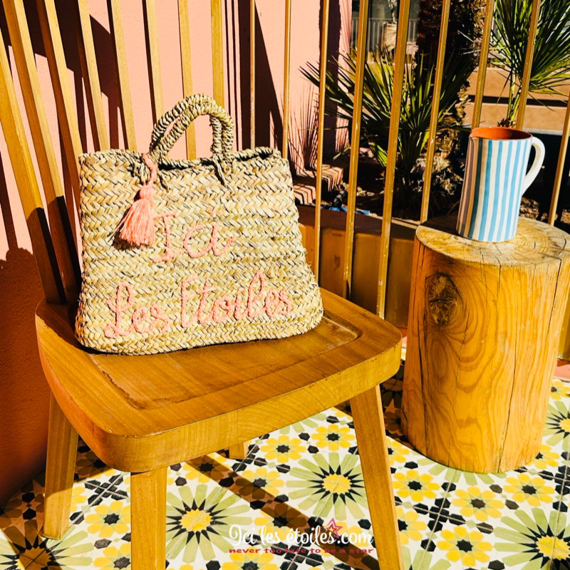 Cabas/Panier Ici Les Etoiles Rose