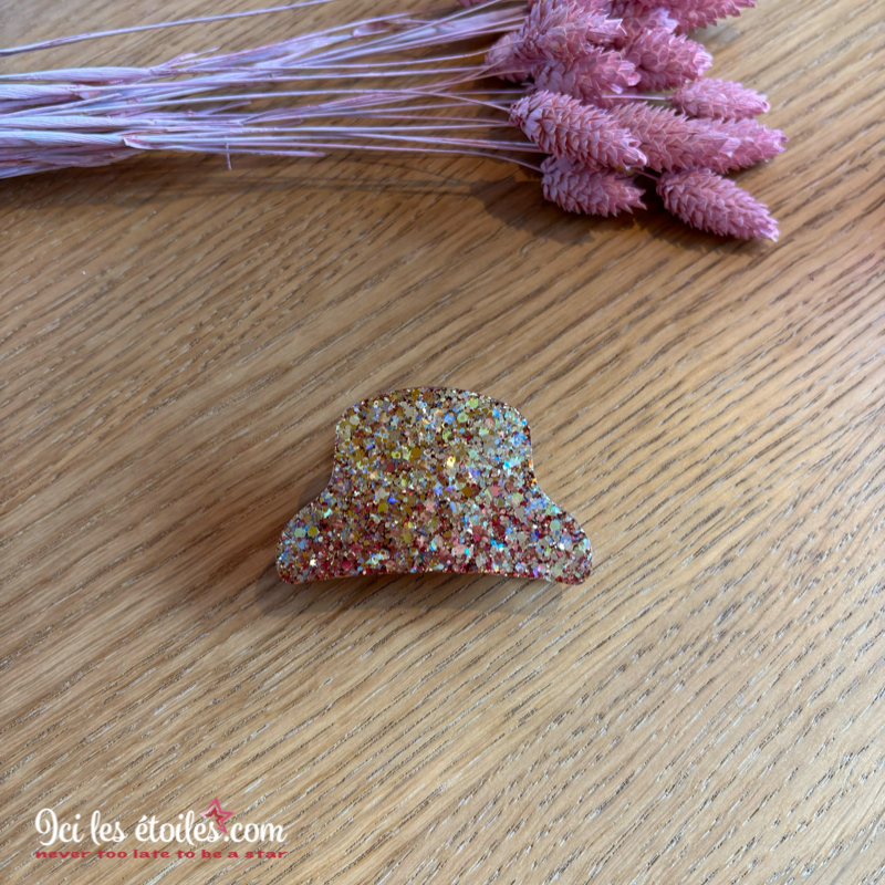 Pince à cheveux Paillettes rose