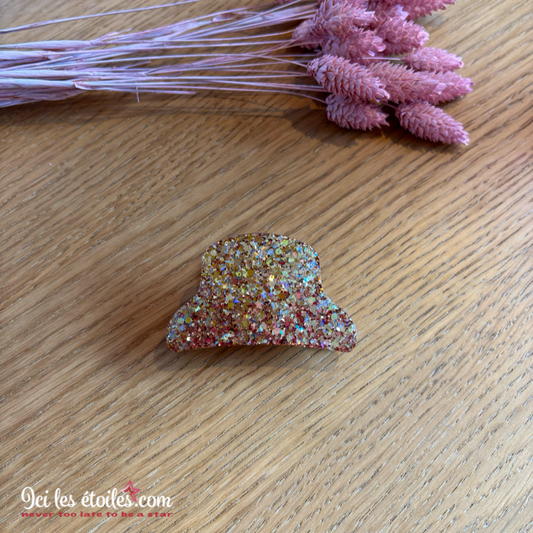 Pince à cheveux Paillettes rose