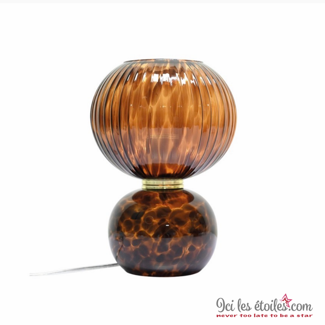 Lampe boule motif léopard