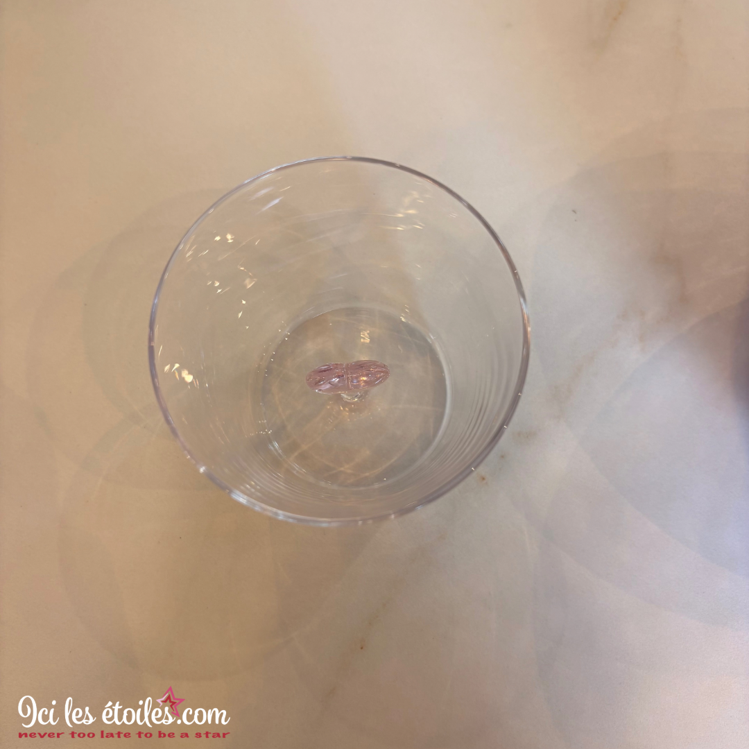 Verre coeur 3D Rose