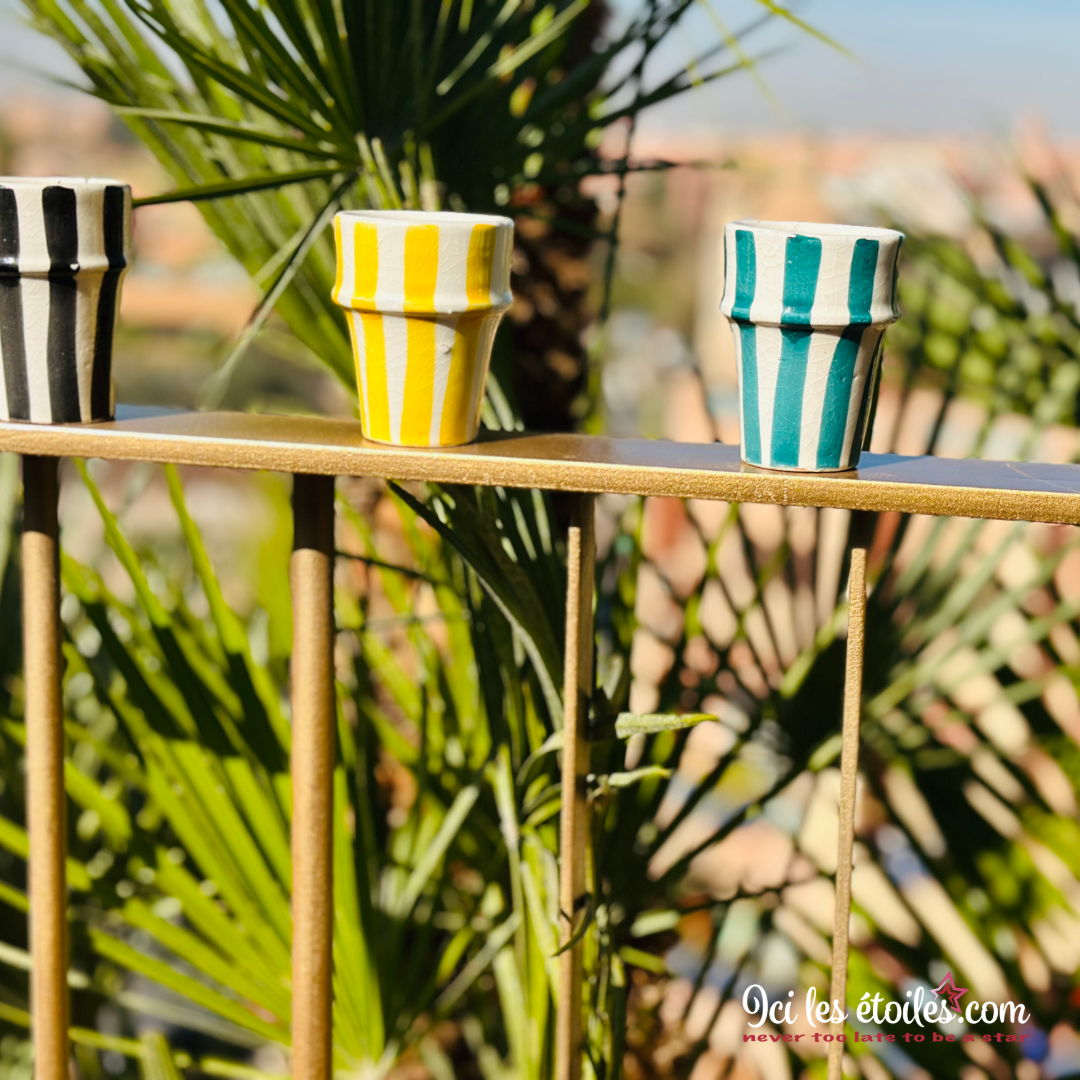 Tasse expresso rayures jaune