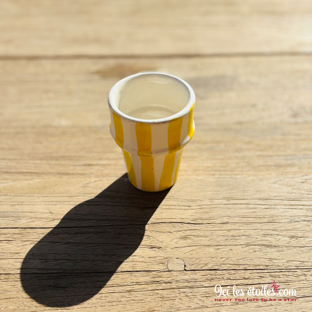 Tasse expresso rayures jaune