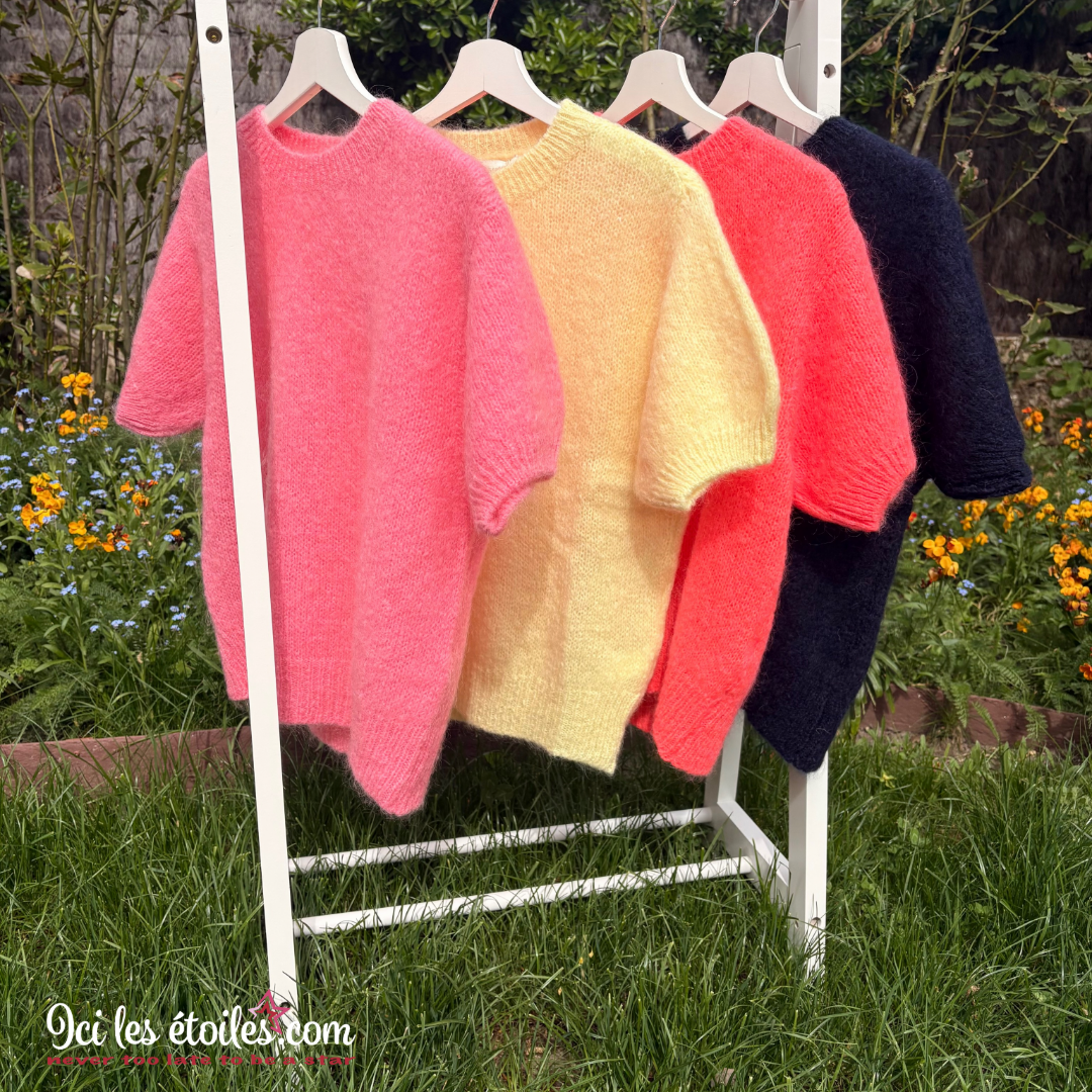 Pull Raphaël bleu marine en kid Mohair