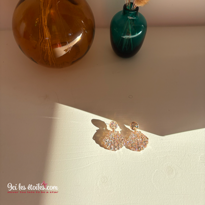 BO Coquillages paillettes dorées