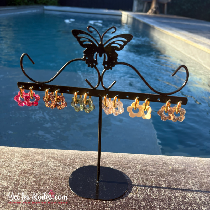 Bo mini Flowers Paillettes rose
