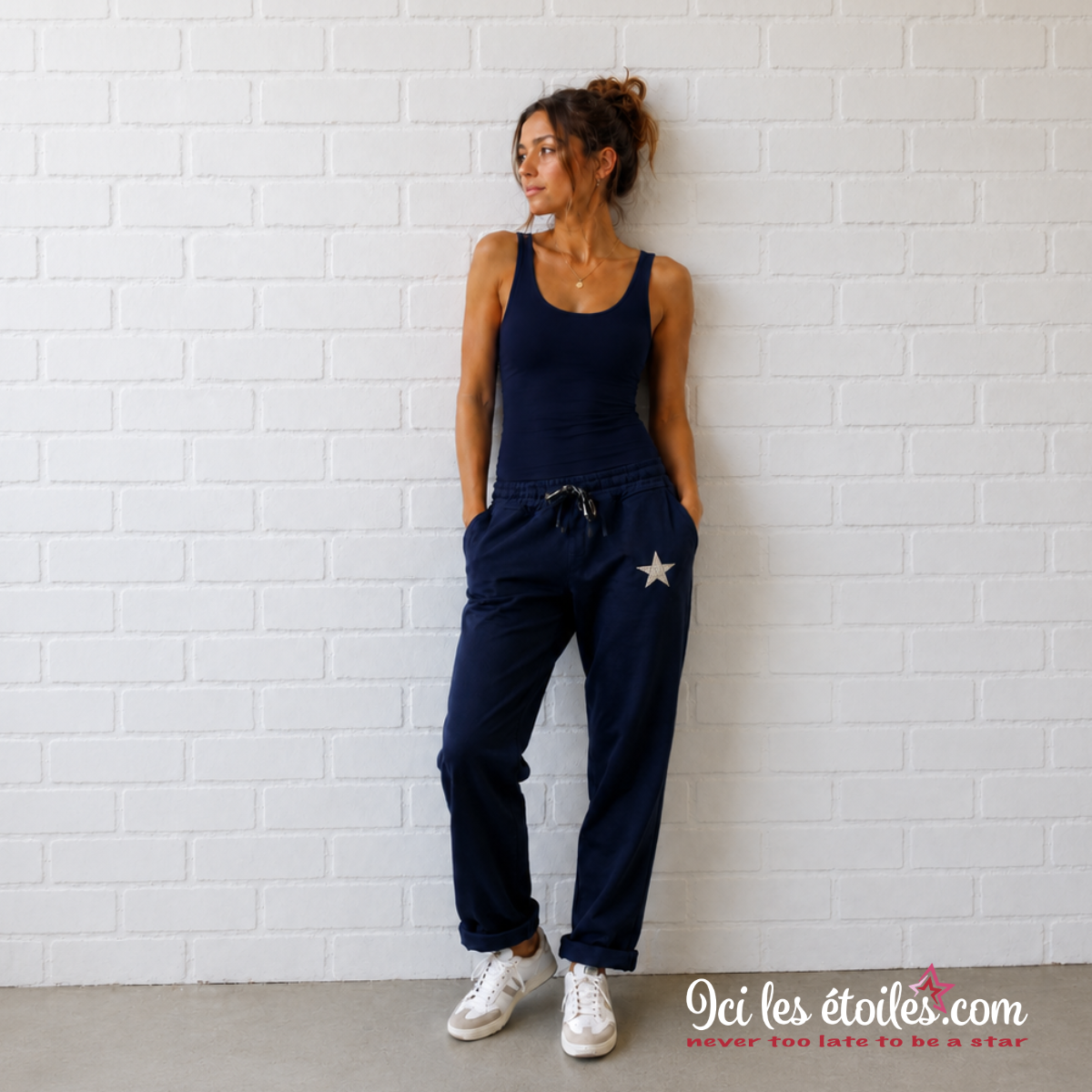Pantalon Jogging bleu marine étoile dorée