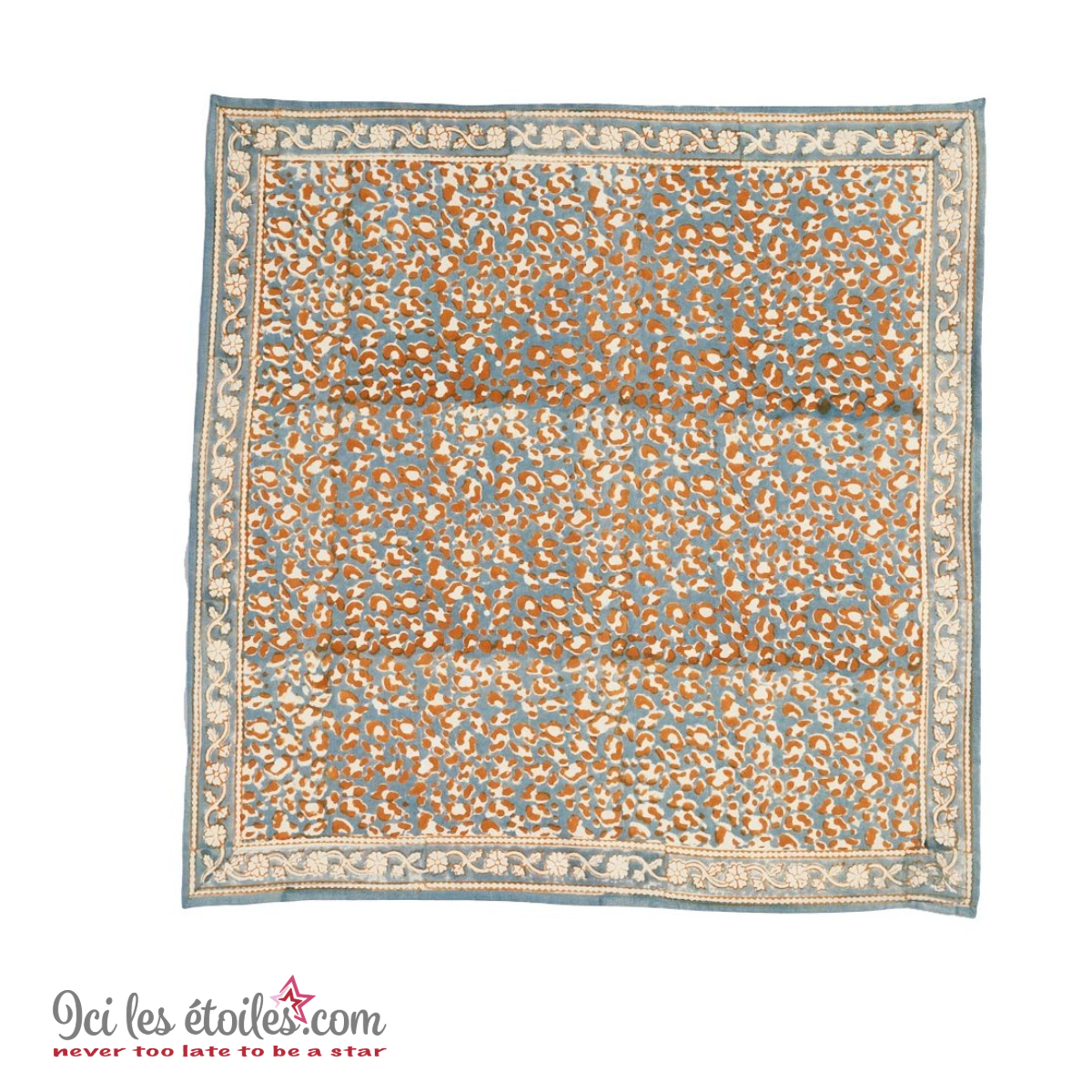 Foulard Indien petit modèle « Léopard bleu «