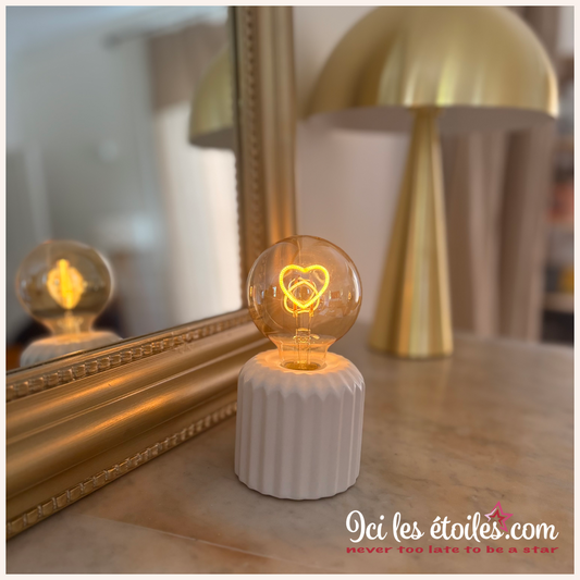 Lampe céramique coeur