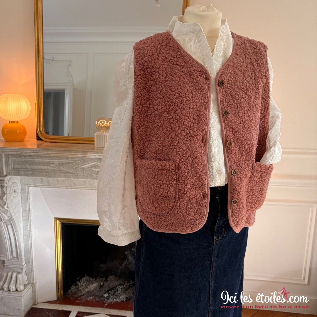 Veste moumoute vieux Rose