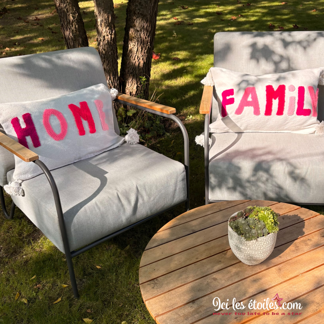 Housse de Coussin Marocain « Home » Rose