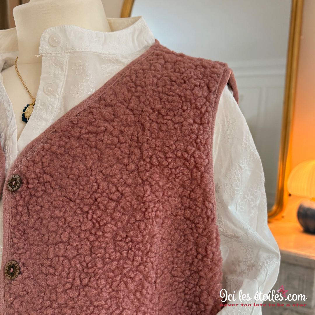 Veste moumoute vieux Rose