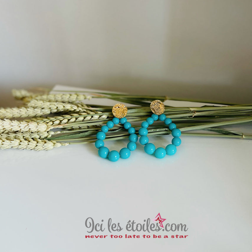 Boucles d'Oreille Suzanne turquoise