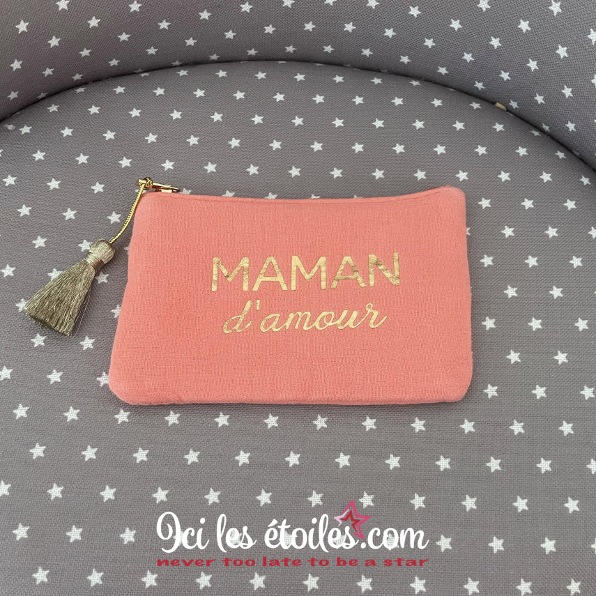 Pochette Maman d'Amour coloris corail