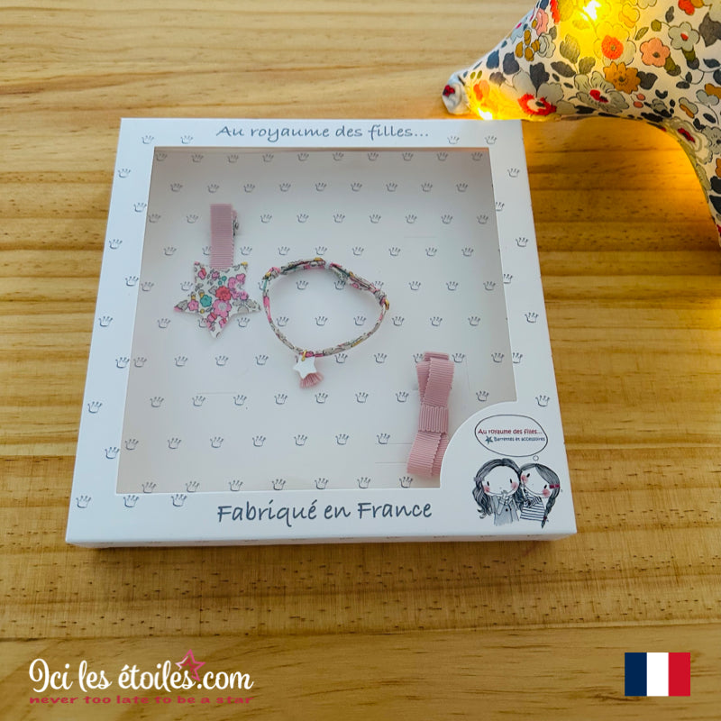 Coffret barrettes et bracelet Liberty