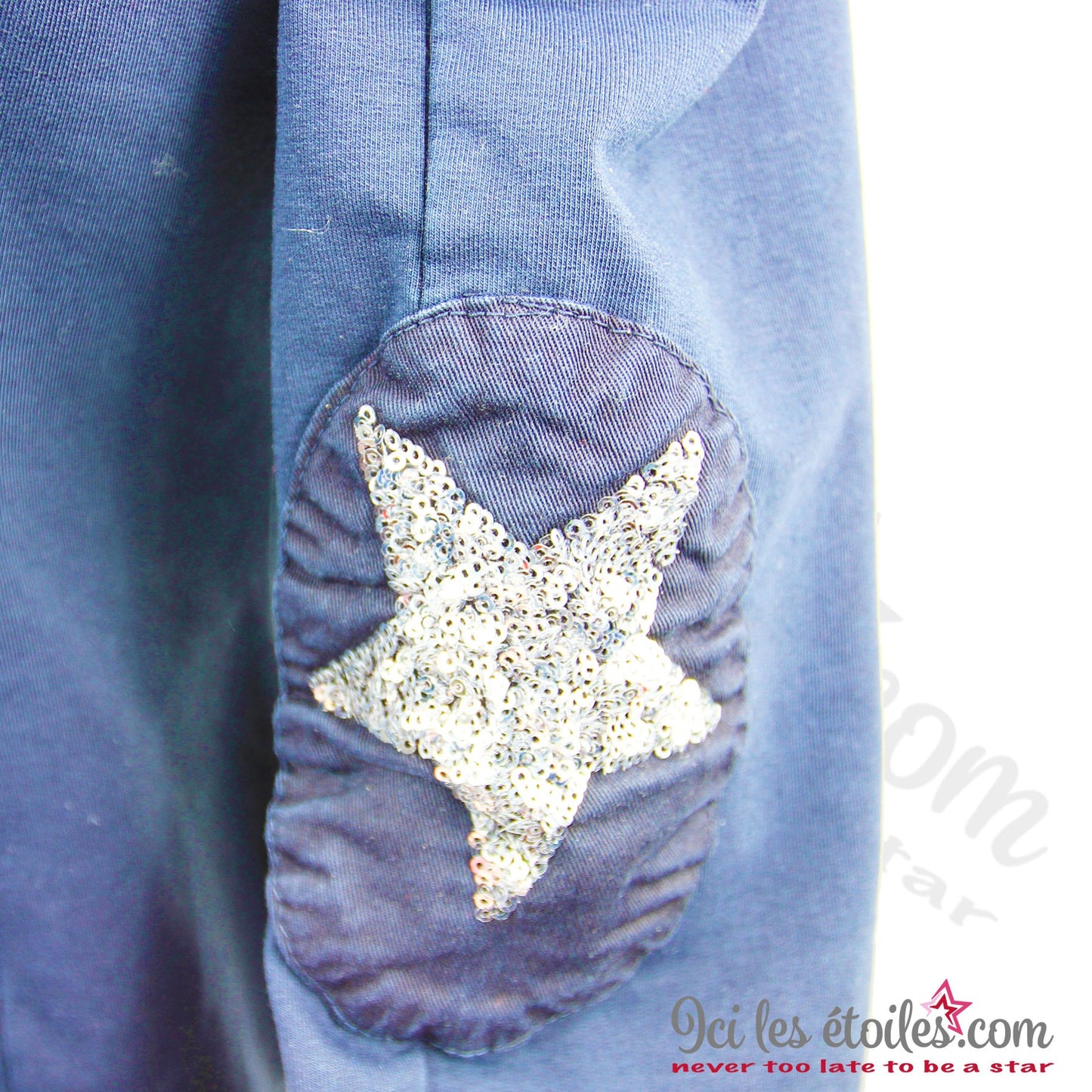 Veste Bleu Marine Coudières étoile strass