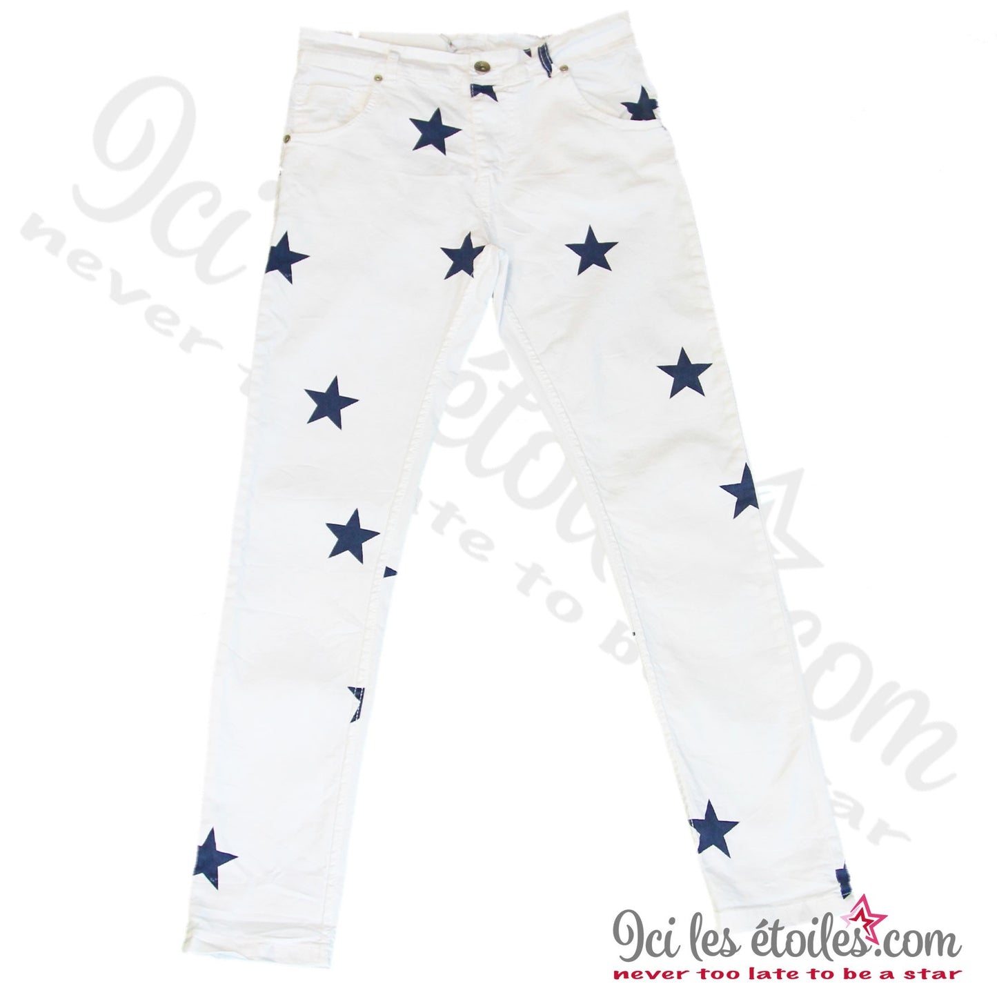 Jean étoile bleu marine/blanc