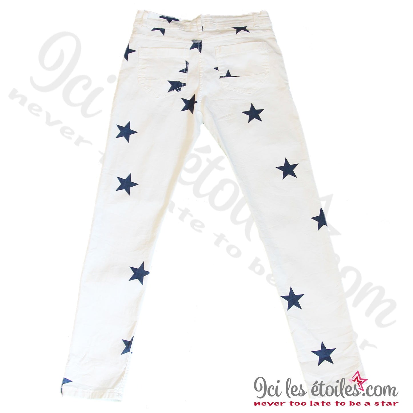 Jean étoile bleu marine/blanc
