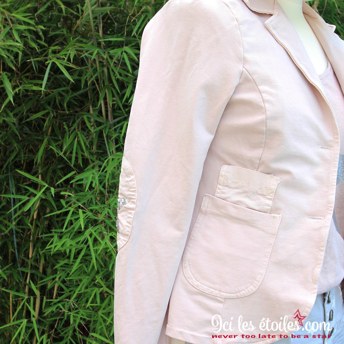 Veste rose Coudières étoile strass