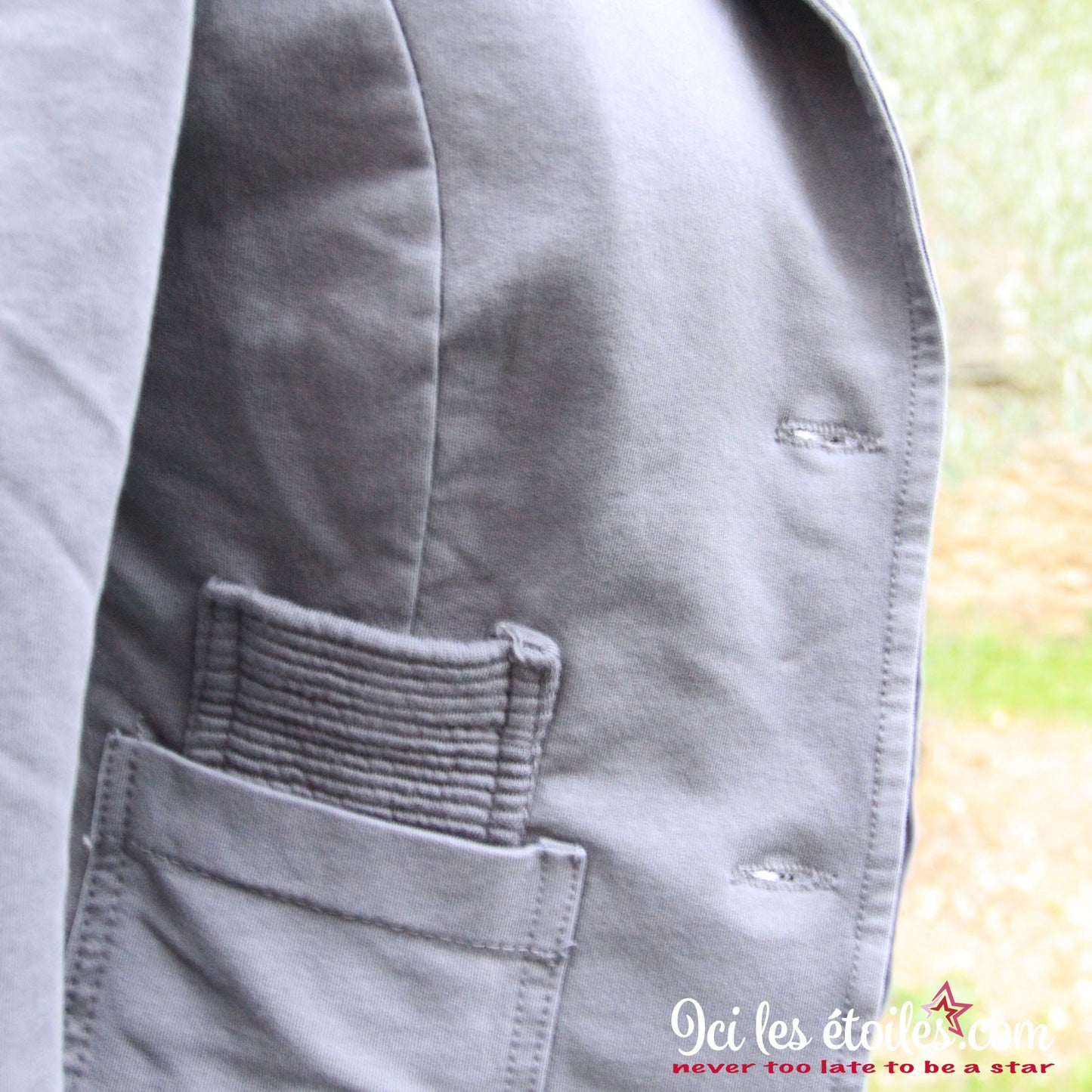 Veste Grise Coudières étoile strass