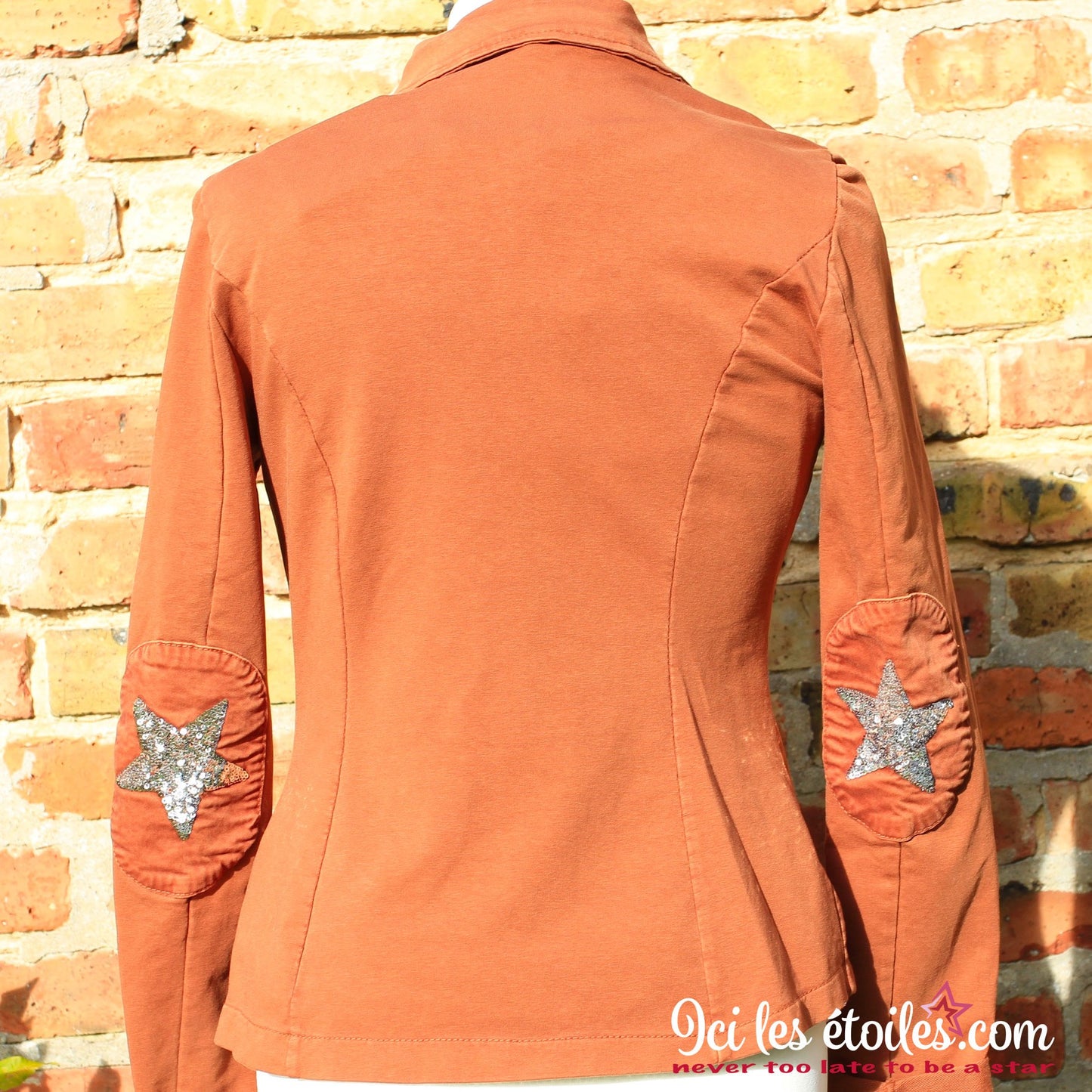 Veste Marron coudières étoile strass
