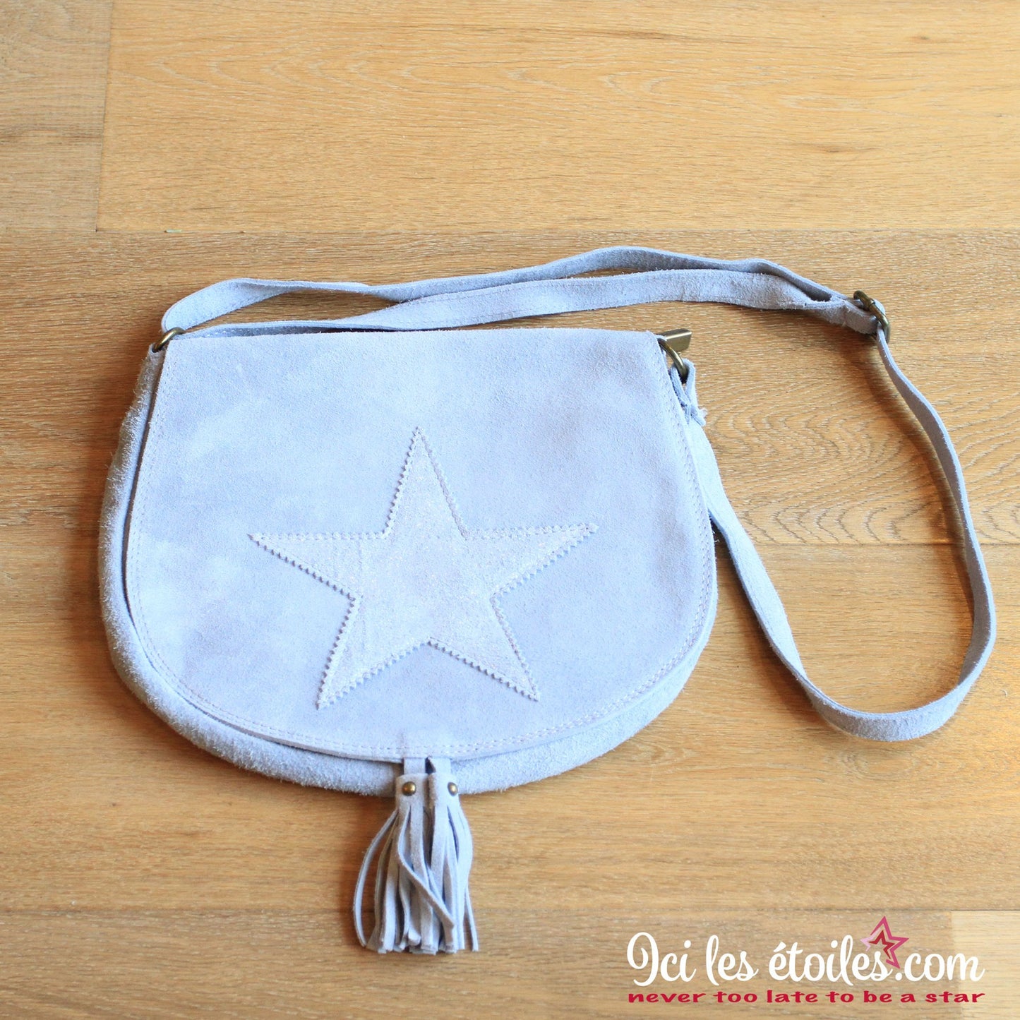 Sac Bandoulière en daim bleu ciel