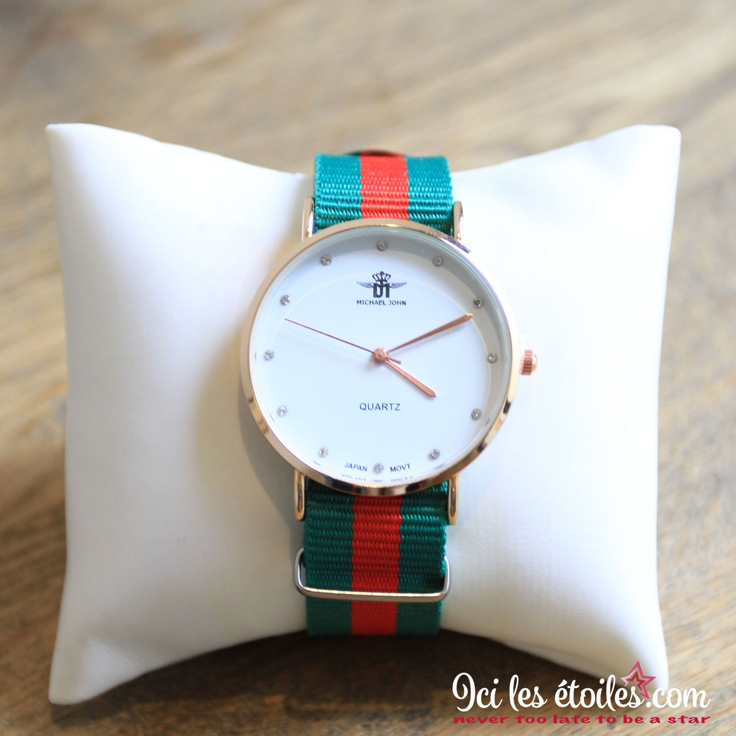 Montre bi-colore orange/vert