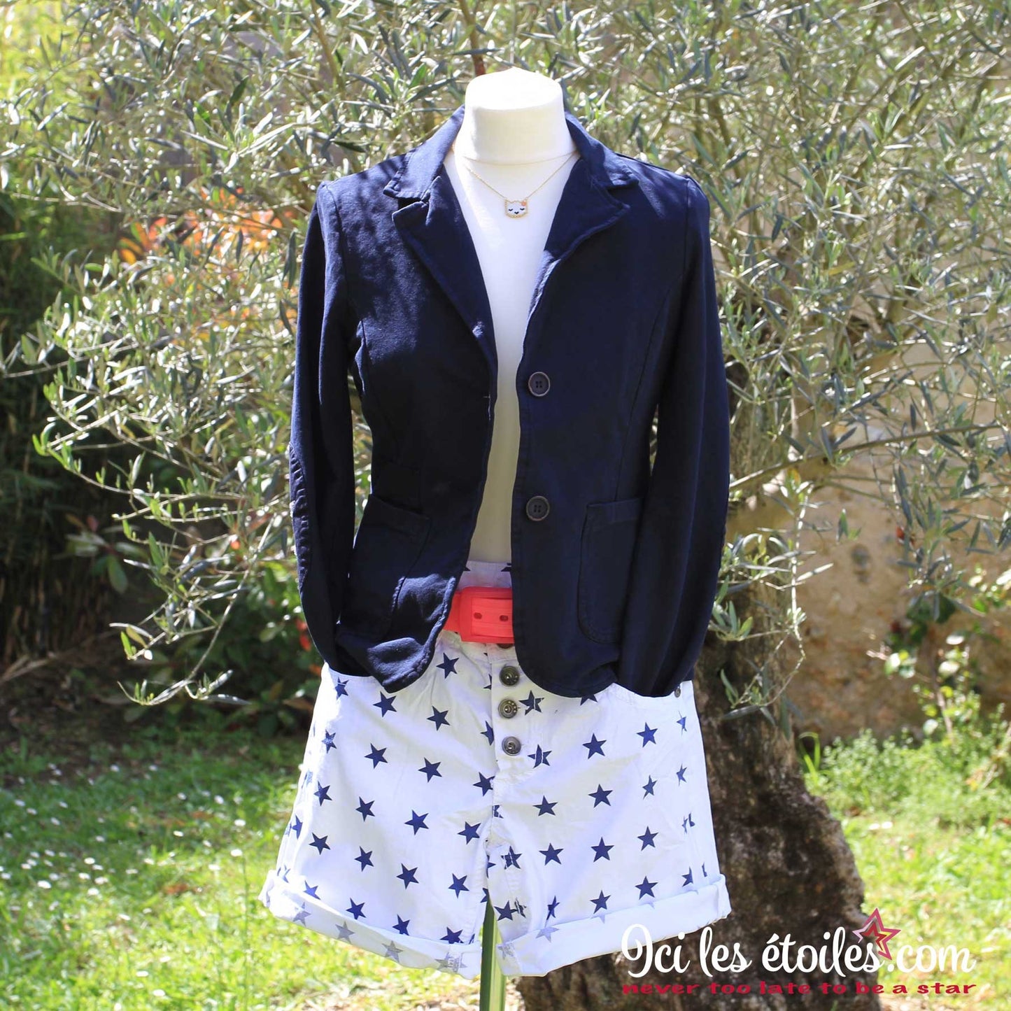 Short étoiles blanc/bleu Marine