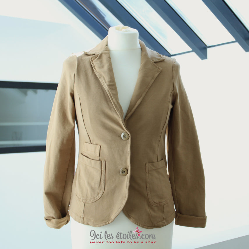 Veste Camel Coudières Etoiles Strass