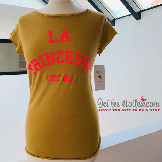 Tee-Shirt Princesse Moutarde/Rose fluo
