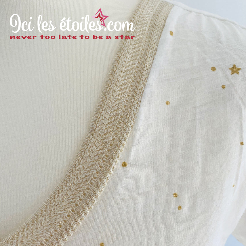 Tee-Shirt écru étoiles Dorées
