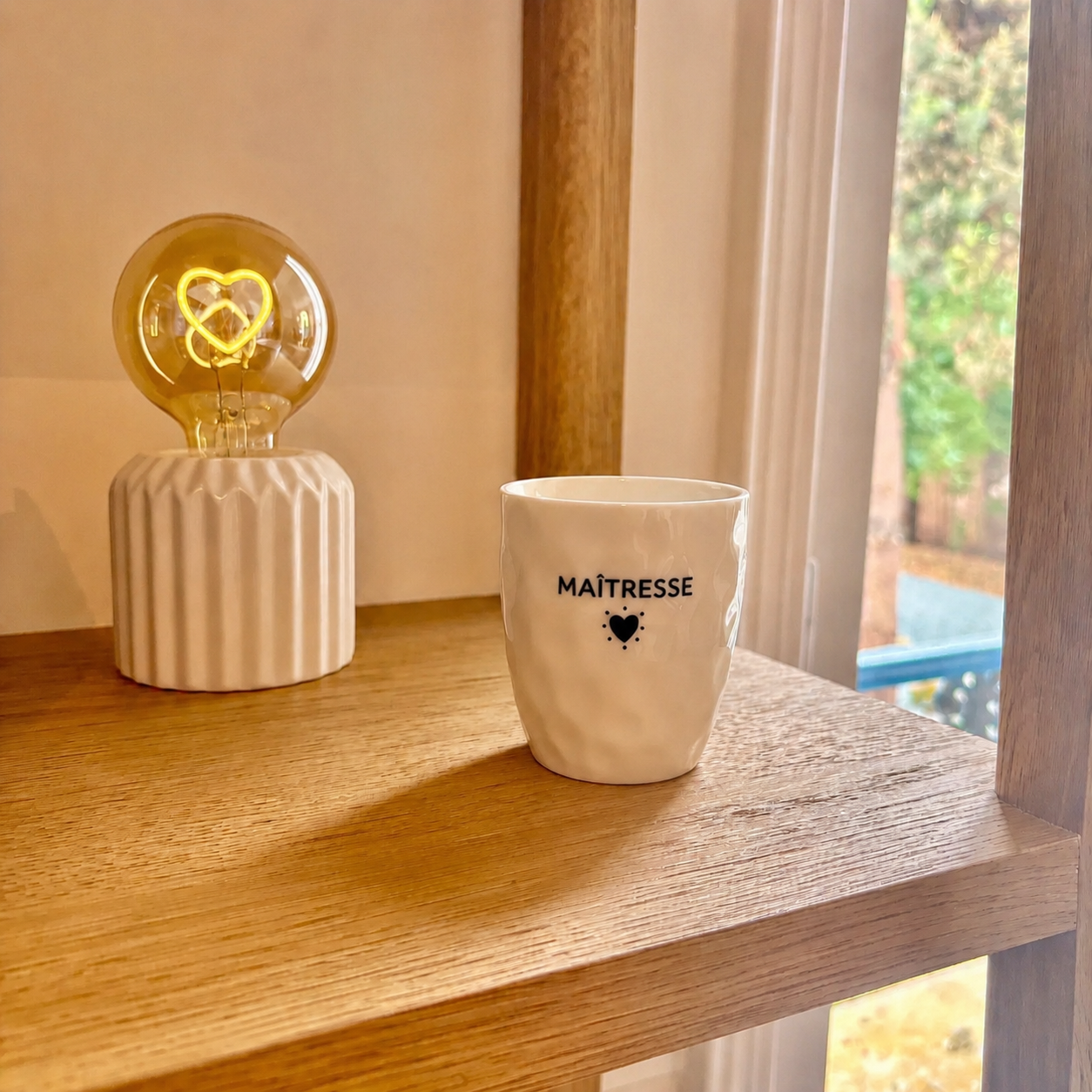 Tasse Maîtresse coeur noir en Céramique