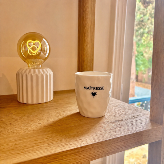 Tasse Maîtresse coeur noir en Céramique