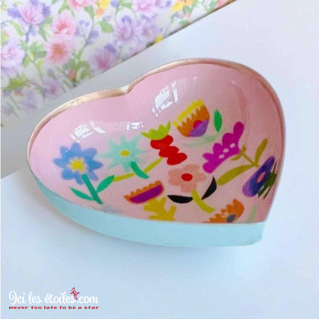 Coupelle coeur motifs fleurs