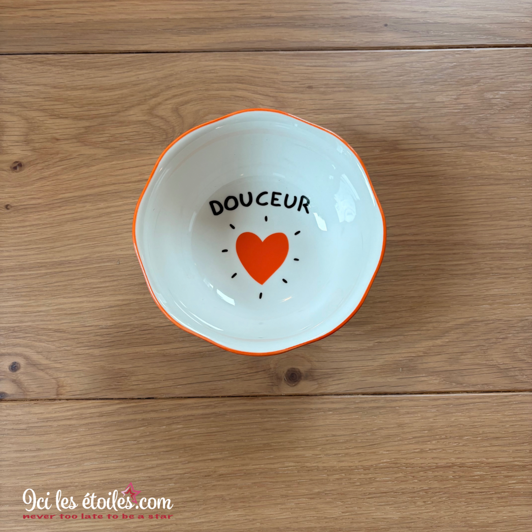 Bol en céramique douceur coeur orange 🧡