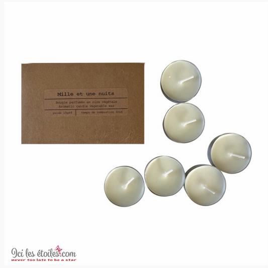 Coffret de 6 bougies chauffe-plat évasion mille et une nuits
