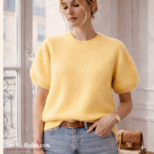 Pull Raphaël Jaune en kid Mohair