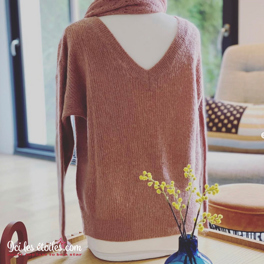 Pull Simon Décolleté Dos vieux rose