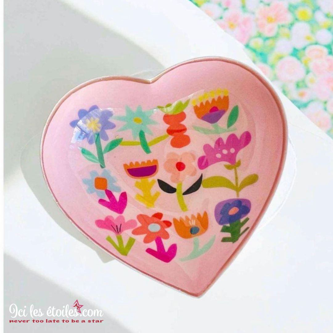 Coupelle coeur motifs fleurs
