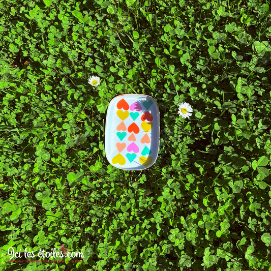 Mini plateau cœurs colorés