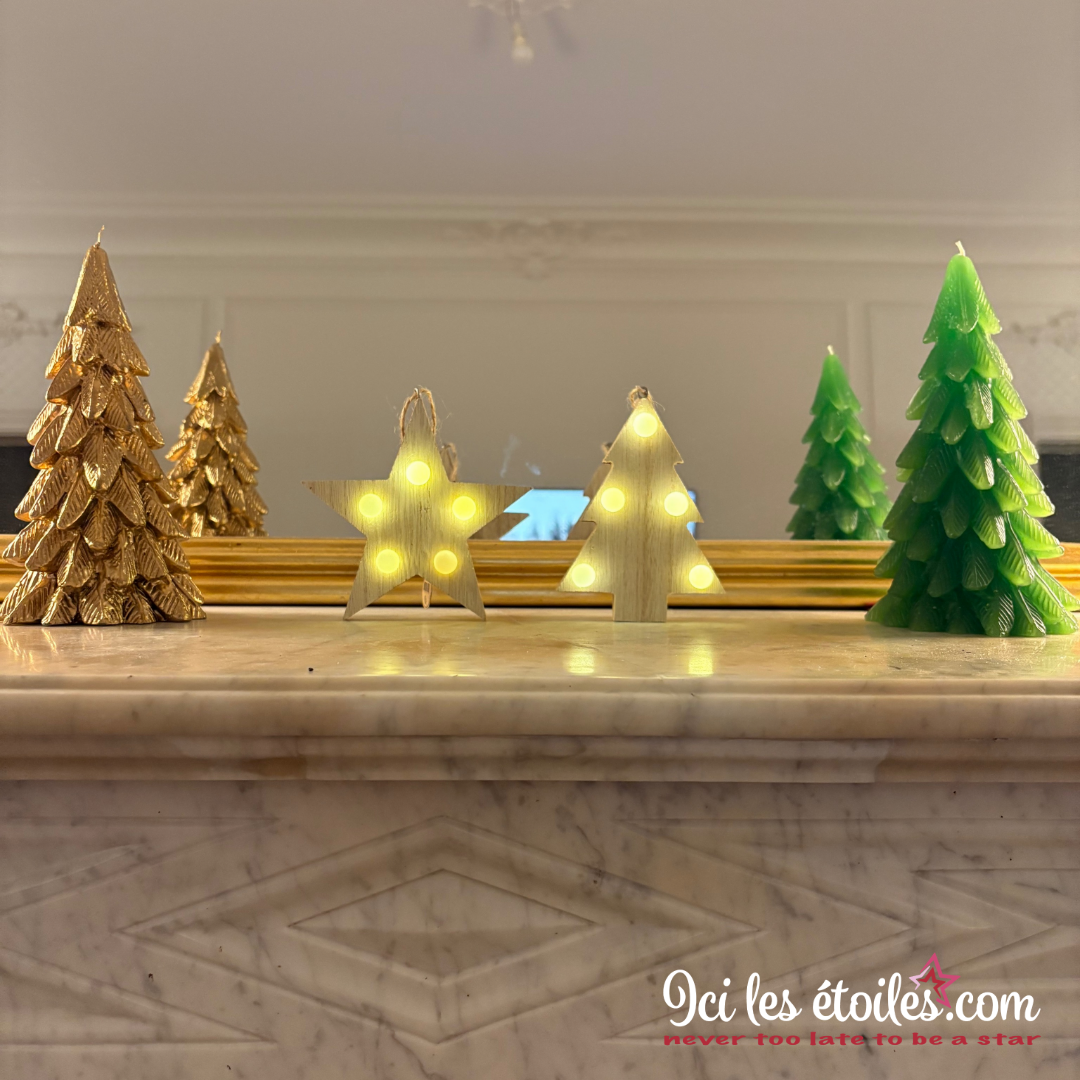 Étoile lumineuse en bois