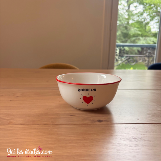 Bol en céramique Bonheur coeur rouge ❤️