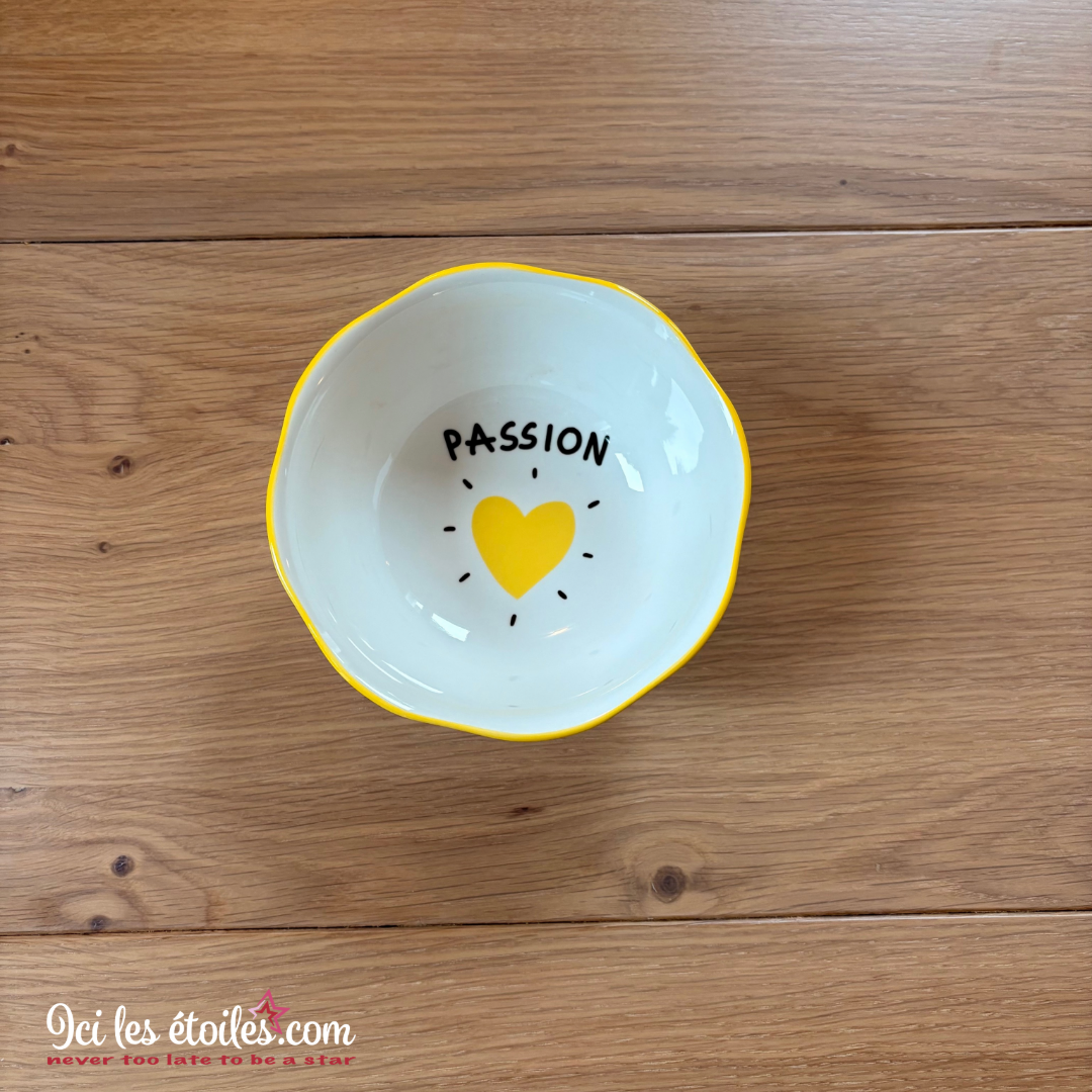 Bol en céramique passion coeur jaune 💛