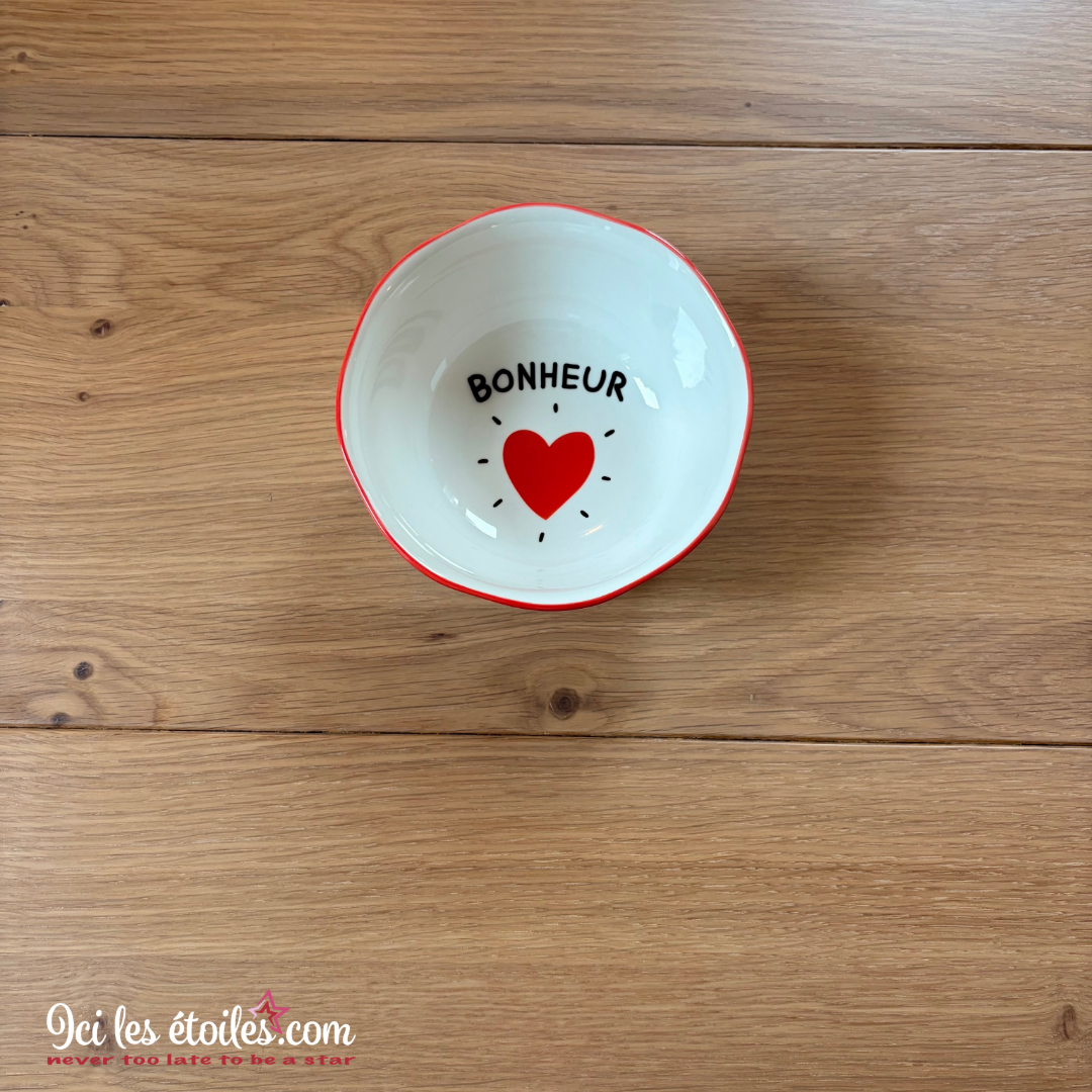 Bol en céramique Bonheur coeur rouge ❤️